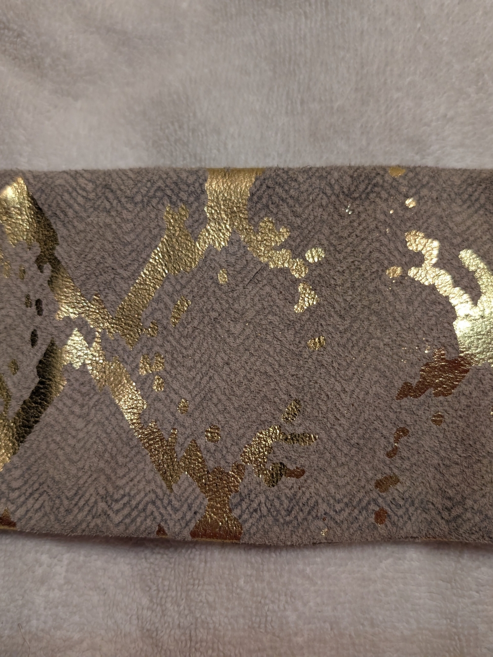 Hobo Elegant Taupe and Gold Foil Unique Bag
